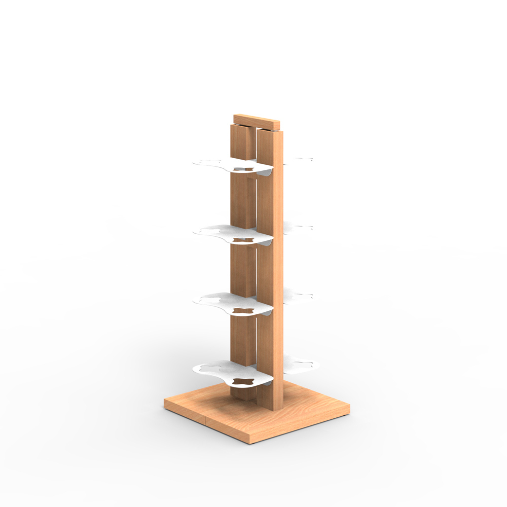 Zia Gaia | Column bottle rack with double front shelves | h 60 cm