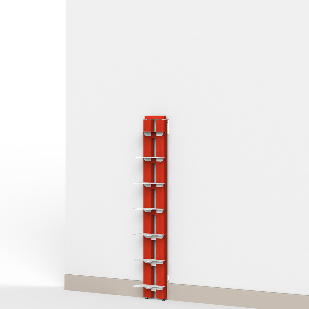 Zia Gaia | Wall bottle rack with single shelves | h 105 cm | red