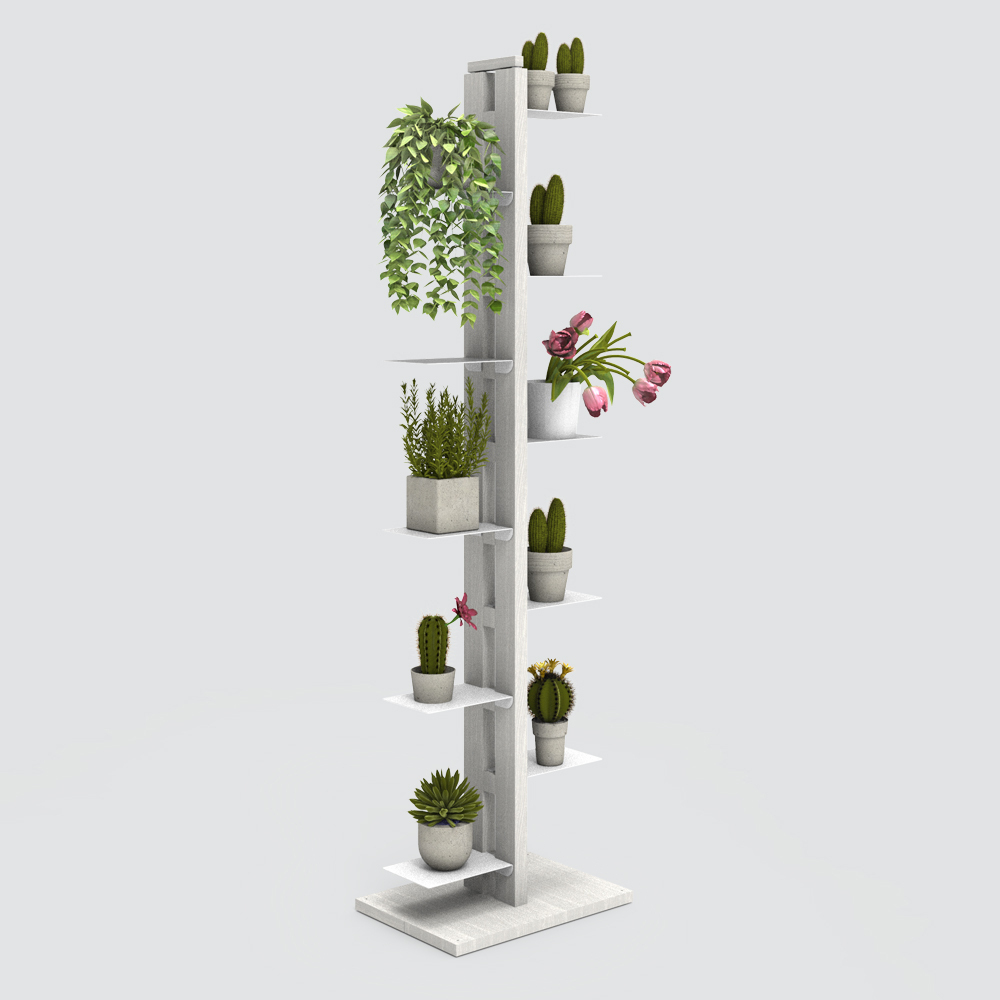 Zia Flora |  Indoor column plant holder | h 150 cm | white