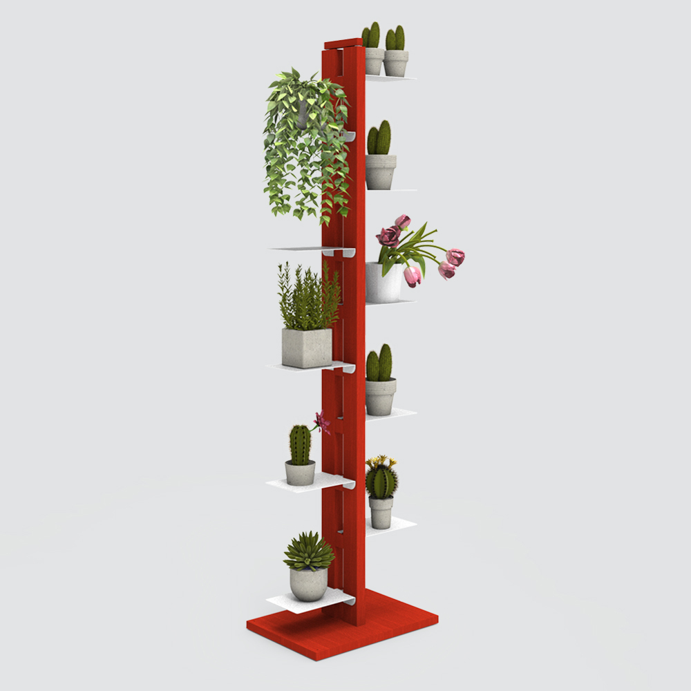 Zia Flora |  Indoor column plant holder | h 150 cm | red