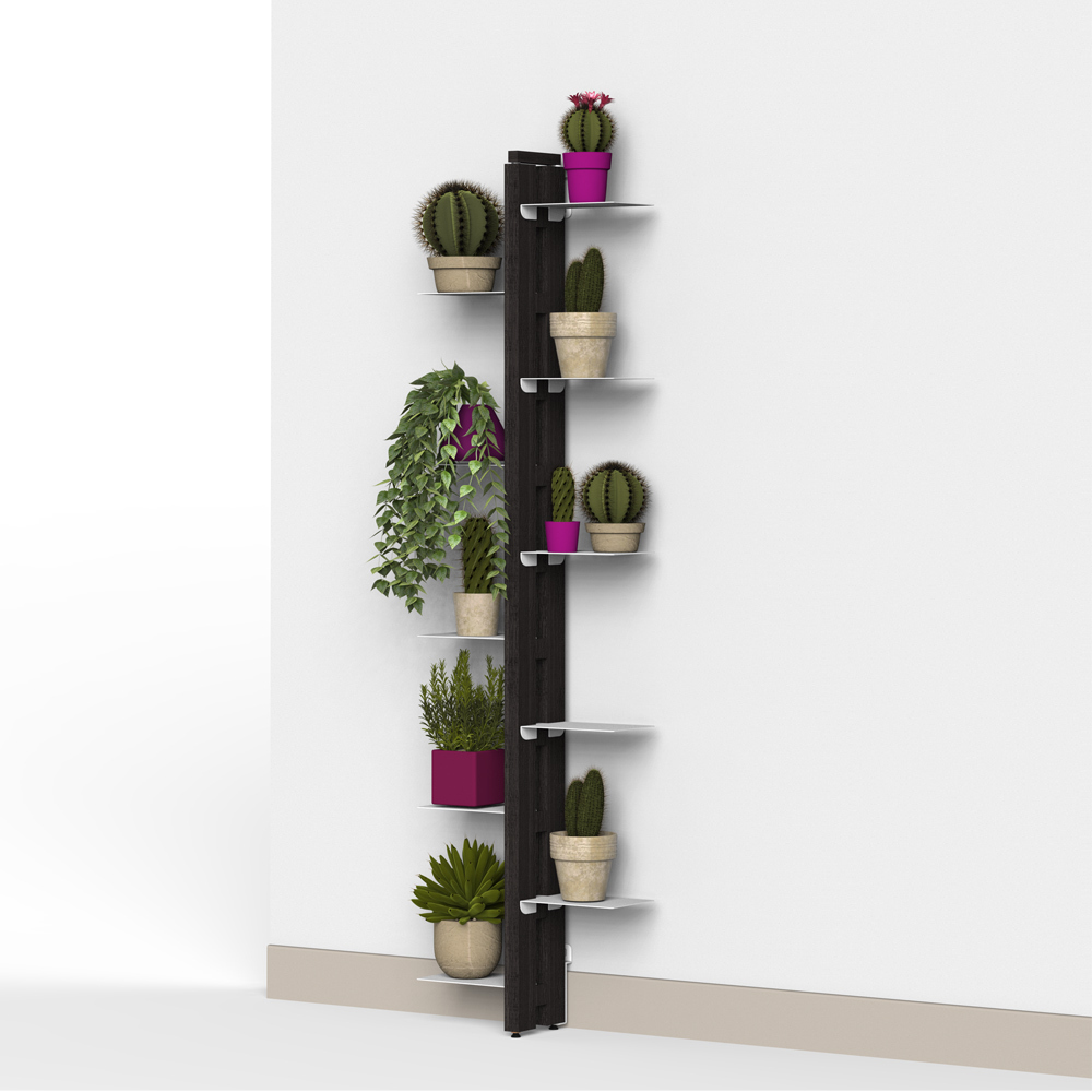 Zia Flora | porte plantes à mur | h 150 cm | noir