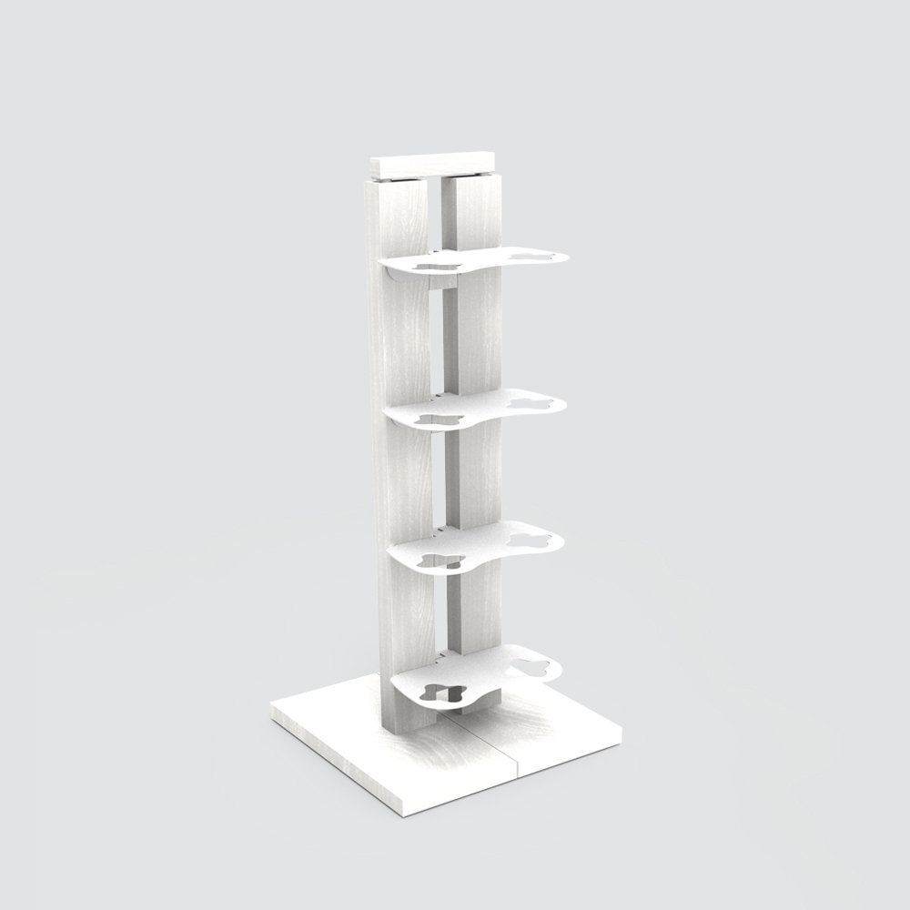 Zia Gaia | portabottiglie singolo a colonna | h 60 cm | bianco