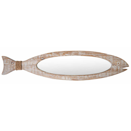 Specchio pesce in legno