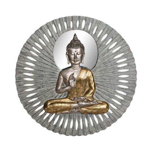 Murale buddha oro argento