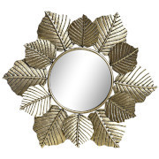 Specchio etnico foglie metallo