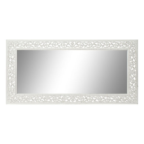 Specchio bianco legno intagliato