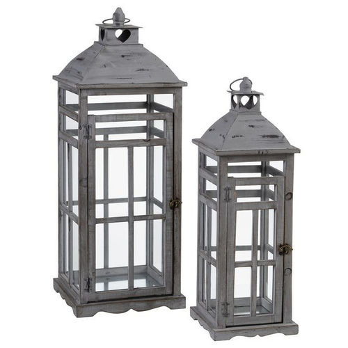 Set 2 lanterne anticate legno