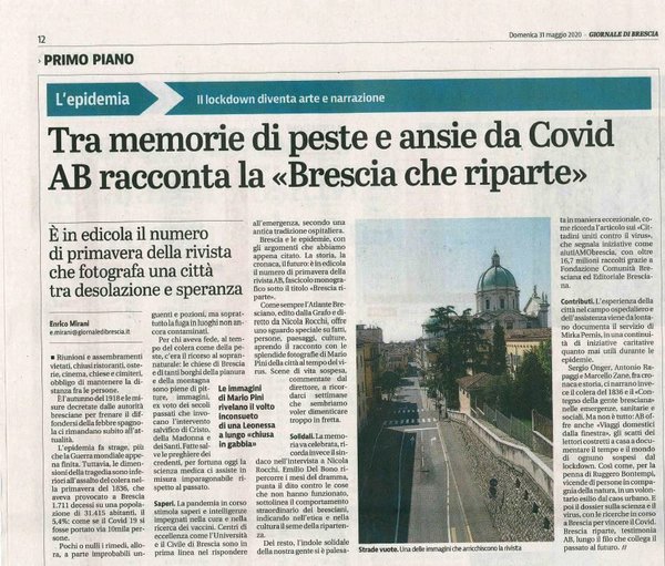 Giornale di Brescia - 31 maggio 2020\\n\\n03/06/2020 12.11