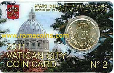 Vatican Coincard 50 cents Year 2011
