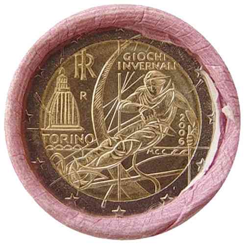2 Euro Italy 2006 Turin Winter Games Roll Coins