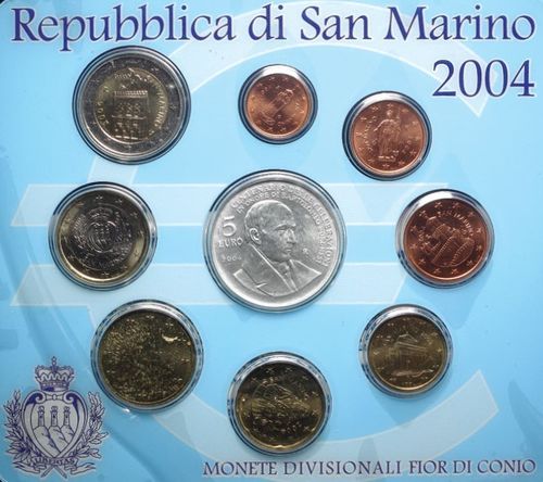 San Marino Kms 2004 Kursmünzensatz Euro Stempelglanz