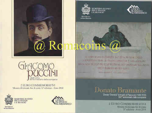 2 Euro Commemorative San Marino 2014 Puccini + Bramante