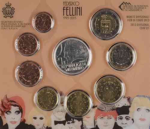 San Marino Kms 2013 Kursmünzensatz Euro Stempelglanz Fellini