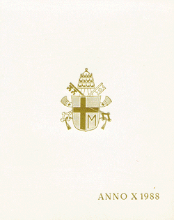 Cartera Vaticano 1988 Oficial Liras Juan Pablo II Fdc
