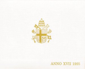 Cartera Vaticano 1995 Oficial Liras Juan Pablo II Fdc