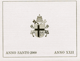 Cartera Vaticano 2000 Oficial Liras Juan Pablo II Fdc