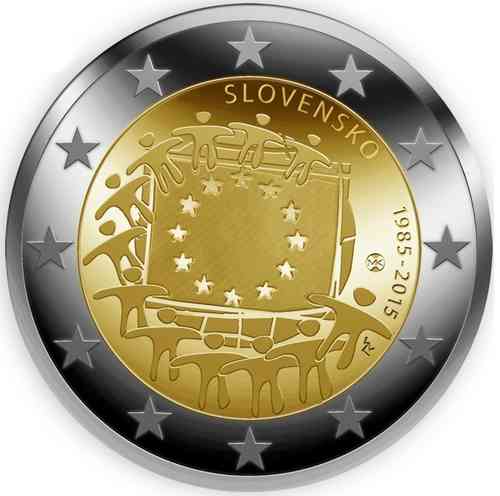 2 Euro Sondermünze Slowakei 2015 Europaflagge Unc