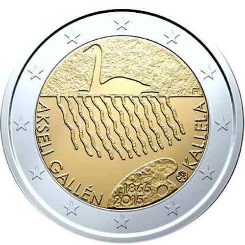 2 Euro Commemorative Coin Finland 2015 Akseli Gallen Unc