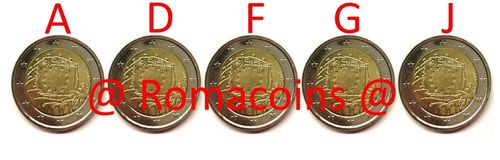 2 Euro Germany 2015 5 Mints 30 Years Europe Flag Unc
