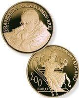 200 Euro Vatikan 2015 Gold PP Polierte Platte