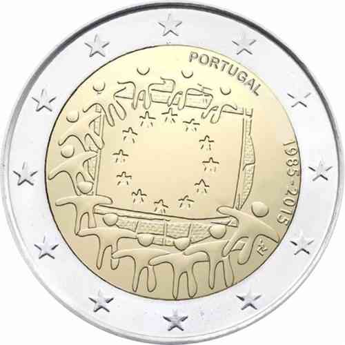 2 Euro Sondermünze Portugal 2015 30 Jahre Europaflagge Unc