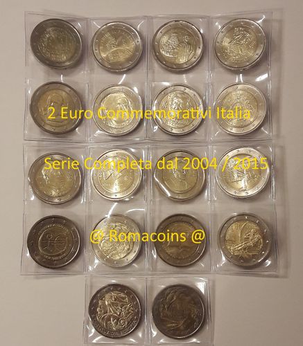 Complete Set 2 Euro Italy 2004-2015 18 Coins Unc