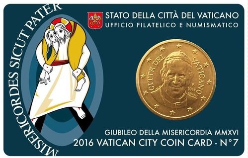 Coincard Vatican 50 Centimes 2016 Pape François