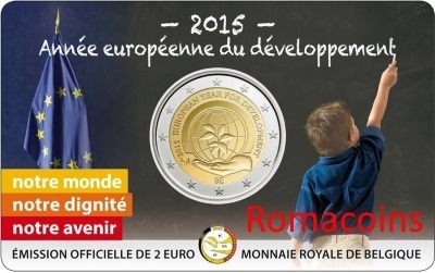 Coincard 2 Euro Belgio 2015 European Year Development Francese