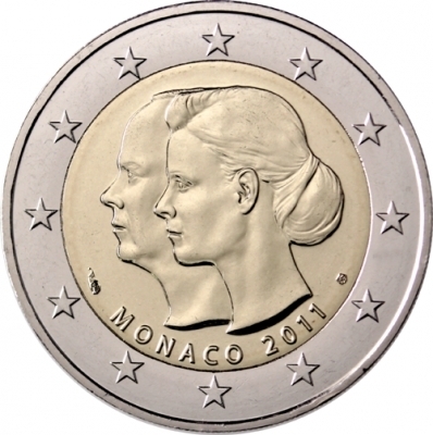 2 Euro Gedenkmünze Monaco 2011 Hochzeit Münze