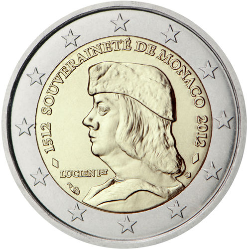 2 Euro Commemorative Coin Monaco 2012 Sovereignty