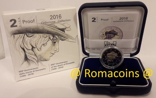 2 Euro Italien Sondermünze 2016 Donatello Polierte Platte PP