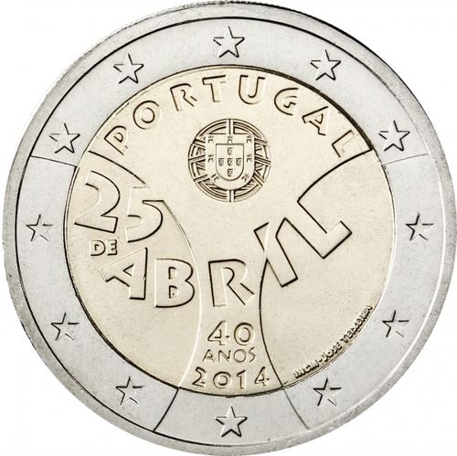 2 Euros Commémorative Portugal 2014 Pièce 25 Abril