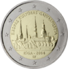 2 Euros Conmemorativos Letonia 2014 Moneda Riga