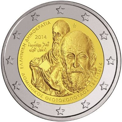 2 Euro Commemorative Coin Greece 2014 El Greco