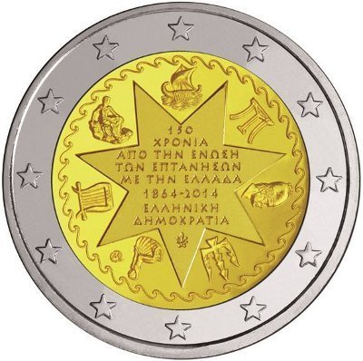 2 Euros Conmemorativos Grecia 2014 Moneda Islas Jónicas