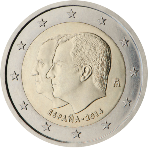2 Euro Sondermünze Spanien 2014 Münze Felipe VI