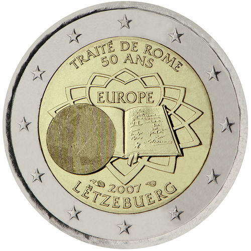 2 Euros Conmemorativos Luxemburgo 2007 Tratado de Roma
