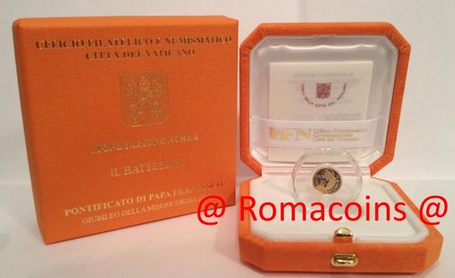 10 Euros Vaticano 2016 Moneda Oro Proof Bautizo