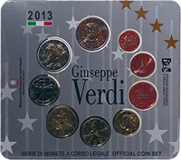 Kms Italien 2013 Kursmünzensatz Stempelglanz Giuseppe Verdi