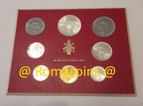 Vatikan Kms 1976 Paul VI Kursmünzensatz Lire Stempelglanz