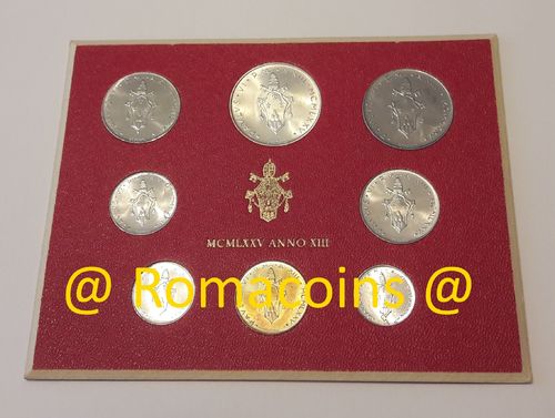 Vatikan Kms 1975 Paul VI Kursmünzensatz Lire Stempelglanz