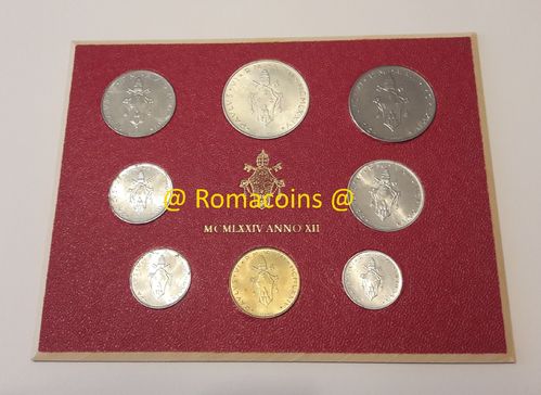 Vatikan Kms 1974 Paul VI Kursmünzensatz Lire Stempelglanz