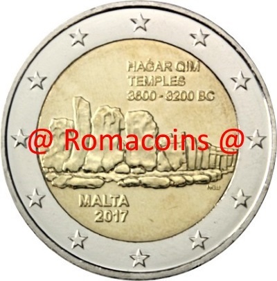 2 Euros Conmemorativos Malta 2017 Hagar Qim Templo Moneda