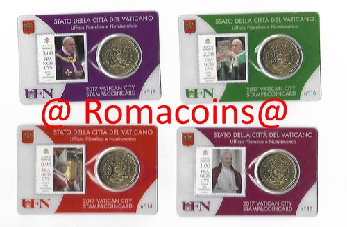 4 Vatican Coincard 50 cents Year 2017 Pope Francis