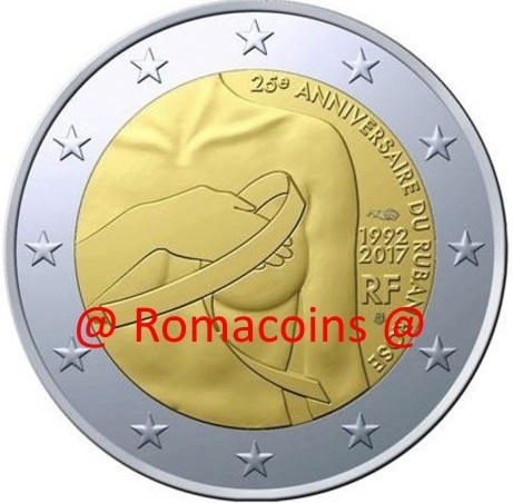 2 Euro Commemorative Coin France 2017 Breast Cancer Fight