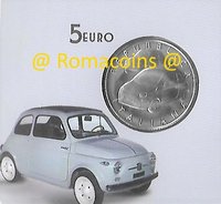 5 Euro Italia 2017 60 Anni Fiat 500 Argento Bu