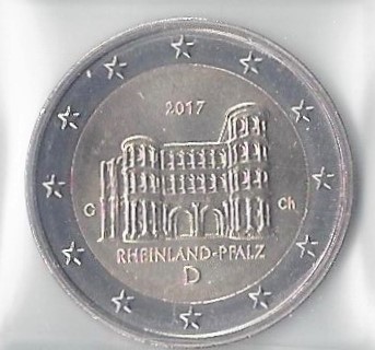 Moneda 2 Euros Conmemorativa Alemania 2017 Porta Nigra Ceca D