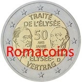 2 Euros Commémorative Allemagne 2013 Traité Elysée Bu