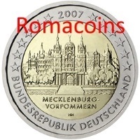 2 Euro Commemorative Coin Germany 2007 Schwerin Bu Mint G