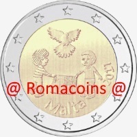 2 Euros Conmemorativos Malta 2017 Paz Niños Moneda